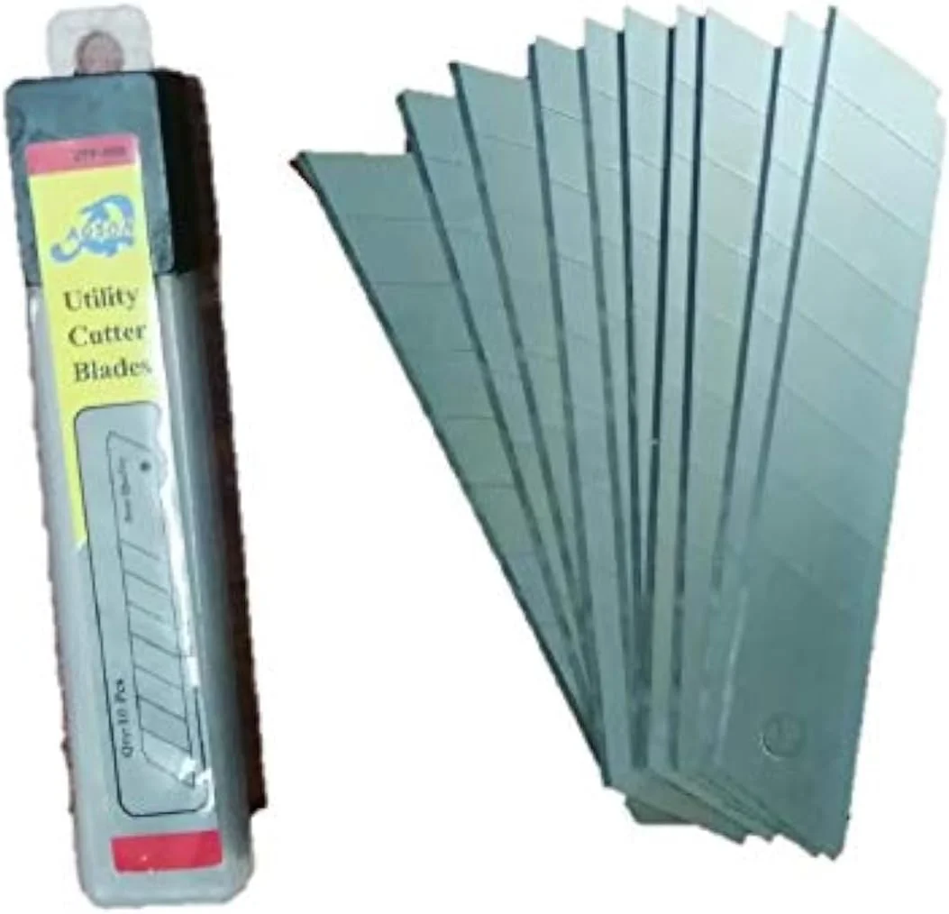 تیغه های کاتر 18 میلی متری AQSON، فولاد ضد زنگ، 10 تیغه در بسته تیغه های کاتر 18 میلی متری AQSON، فولاد ضد زنگ، 10 تیغه در بسته