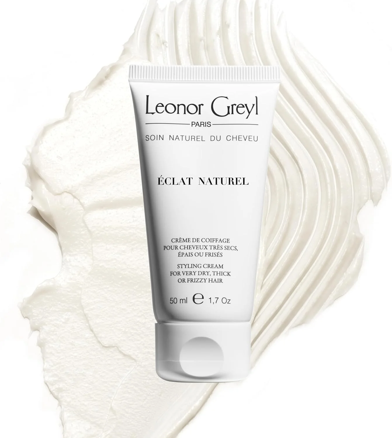 کرم حالت دهنده مو لئونور گرییل پاریس Eclat Naturel - 6 در 1 - صاف کننده وز، حالت دهنده موهای موج دار و فر، صاف کننده موهای براق، درخشان کننده و نرم کننده. 96% مواد طبیعی (50 میلی لیتر)