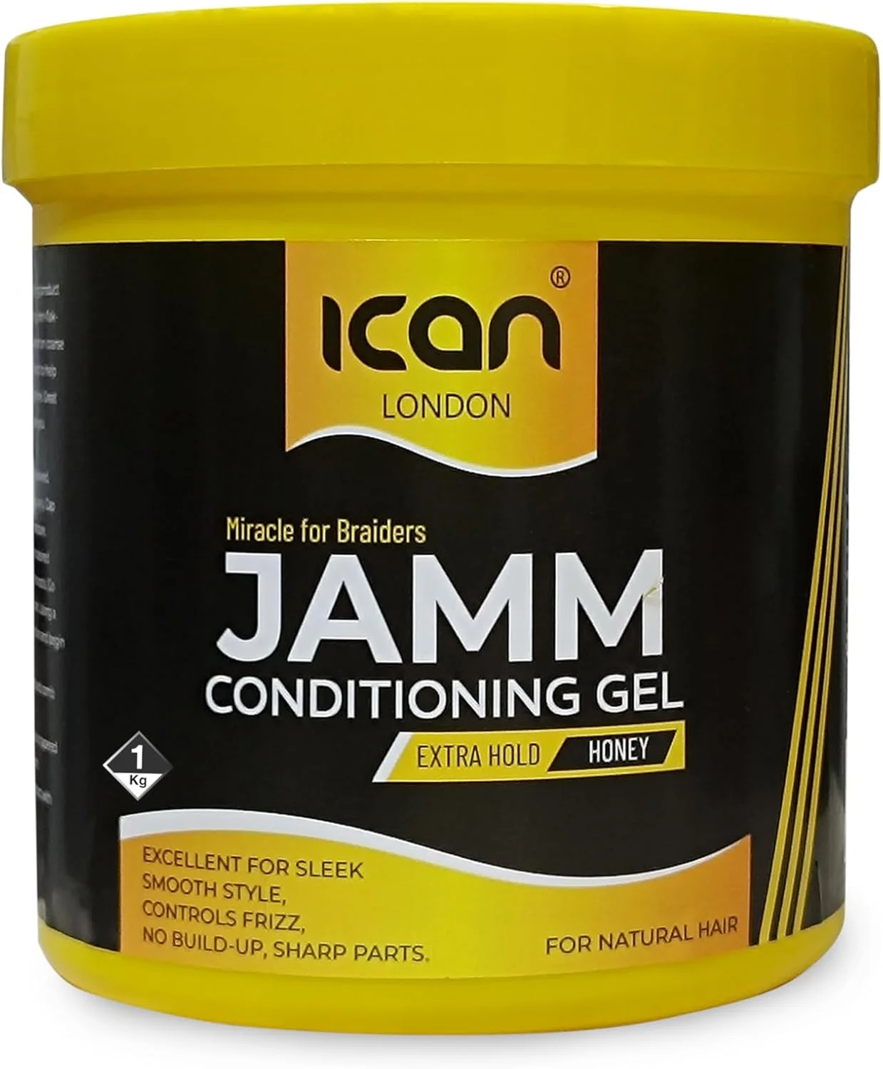 ژل حالت دهنده موی سر آیکان لندن Jamm با قدرت نگهداری فوق العاده و حاوی عسل، فرمول حرفه ای حالت دهی، 1 کیلوگرم
