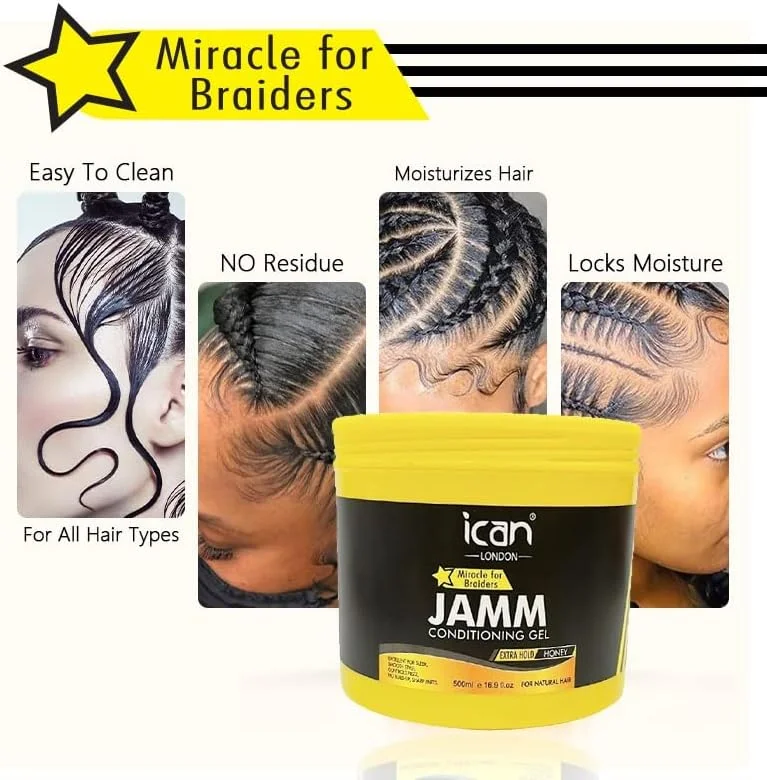 ژل حالت دهنده و نرم کننده مو آی‌کن لندن مدل Jamm با عسل حجم 500 میلی لیتر