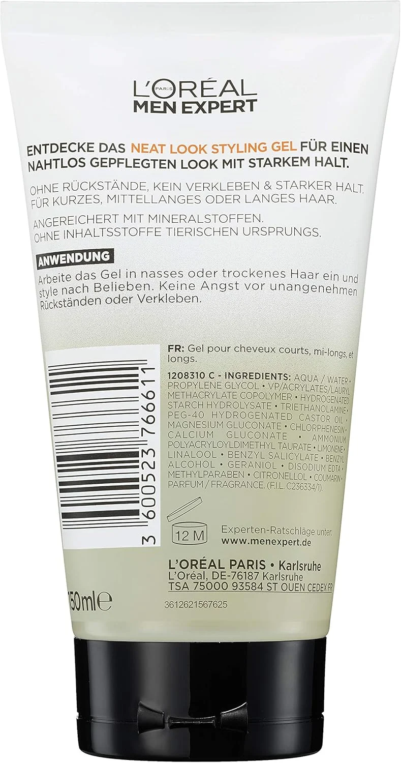 ژل حالت دهنده مو لورآل پاریس مدل Neat Look، ژل مو برای حالت دادن به موهای تغذیه شده و طبیعی، حالت دهنده مو برای یک پایان مات، InvisiControl، 1 عدد 150 میلی لیتر ژل حالت دهنده مو لورآل پاریس مدل Neat Look، ژل مو برای حالت دادن به موهای تغذیه شده و طبیعی، حالت دهنده مو برای یک پایان مات، InvisiControl، 1 عدد 150 میلی لیتر