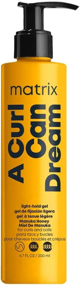 ژل حالت دهنده ملایم موهای فر ماتریکس آ کرل کن دریم | حالت دهنده فرها بدون ایجاد پوسته یا خشکی | مناسب موهای فر، مجعد و موج دار | فاقد سیلیکون، سولفات و پارابن | ژل حالت دهنده سالنی | کنترل وز مو | 200 میلی لیتر