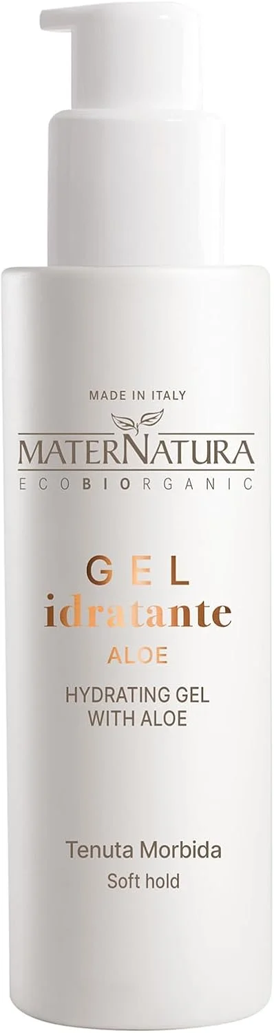 ژل موی آلوئه ورا مرطوب کننده Maternatura، ضد وز و ضد رطوبت برای حالت دادن به موهای فر و موج دار، ارگانیک، ساخت ایتالیا - 100 میلی لیتر