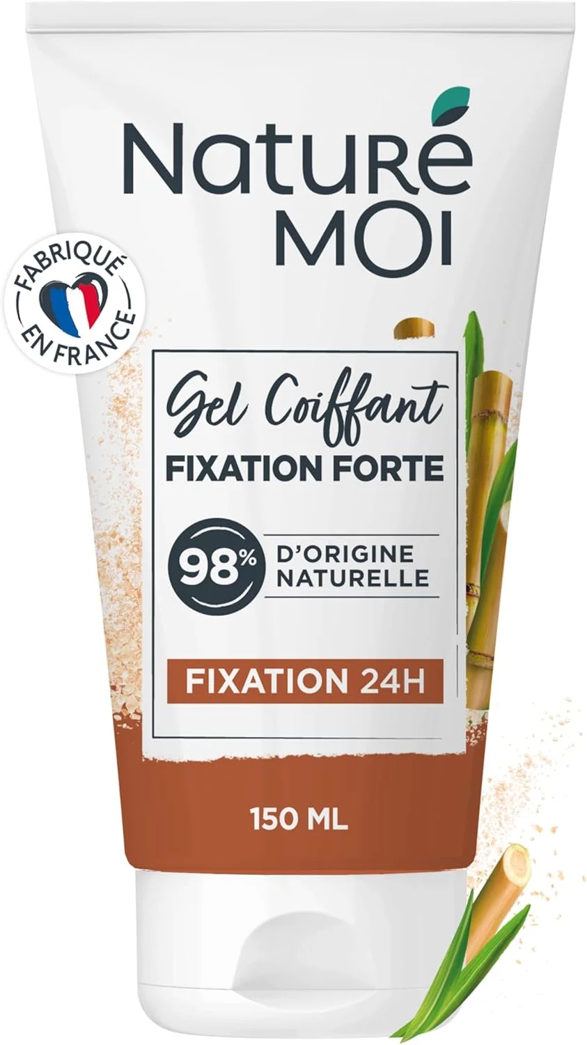 Naturé Moi - ژل مو با تثبیت قوی - غیر چرب، غیر چسبنده - ماندگاری 24 ساعته - مناسب انواع مو - 98% منشاء طبیعی - شکر Mi White Organic - 150 میلی لیتر - تیوپ بازیافتی - ساخت