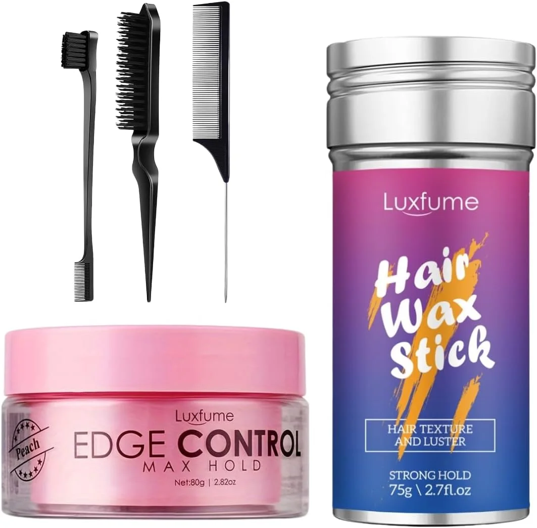 NIKITA.VIVI - واکس مو و ژل حالت دهنده مو برای کنترل موهای زائد | مجموعه 5 عددی محصولات حالت دهنده مو شامل واکس مو، قلم فیکس کننده مو، شانه حالت دهنده مو، ژل حالت دهنده مو برای موهای زائد