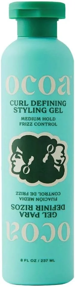 ژل حالت دهنده و فر کننده مو OCOA Beauty حاوی تخم کتان، کره انبه و گل بامیه - آبرسان، حالت دهنده و کنترل کننده وز مو برای فرهای نرم و لطیف، 240 میلی لیتر