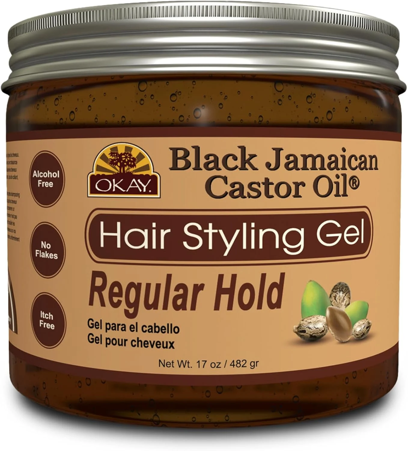 ژل حالت دهنده موی اوکی، قهوه ای، 482 گرم