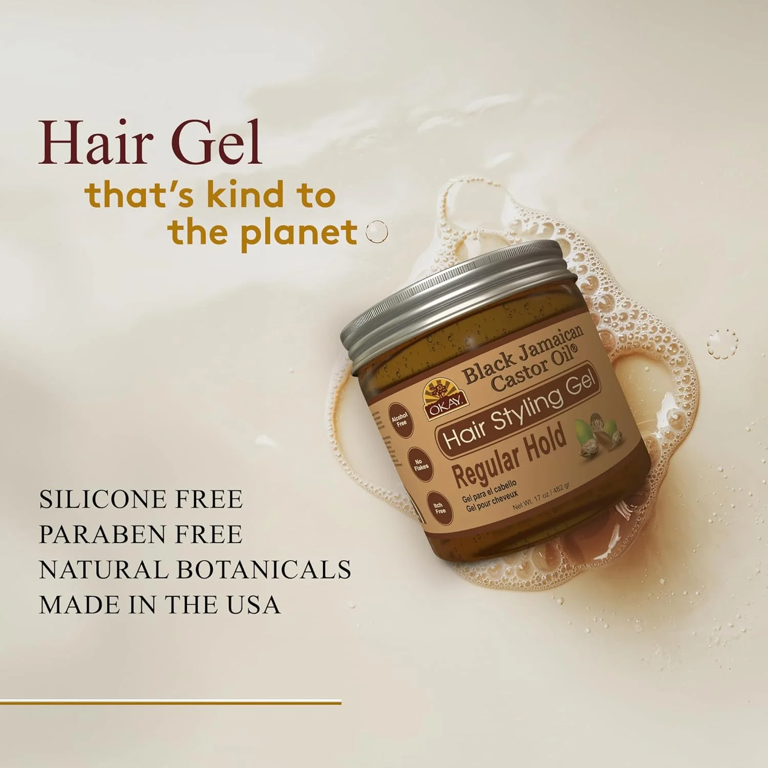 ژل حالت دهنده موی اوکی، قهوه ای، 482 گرم