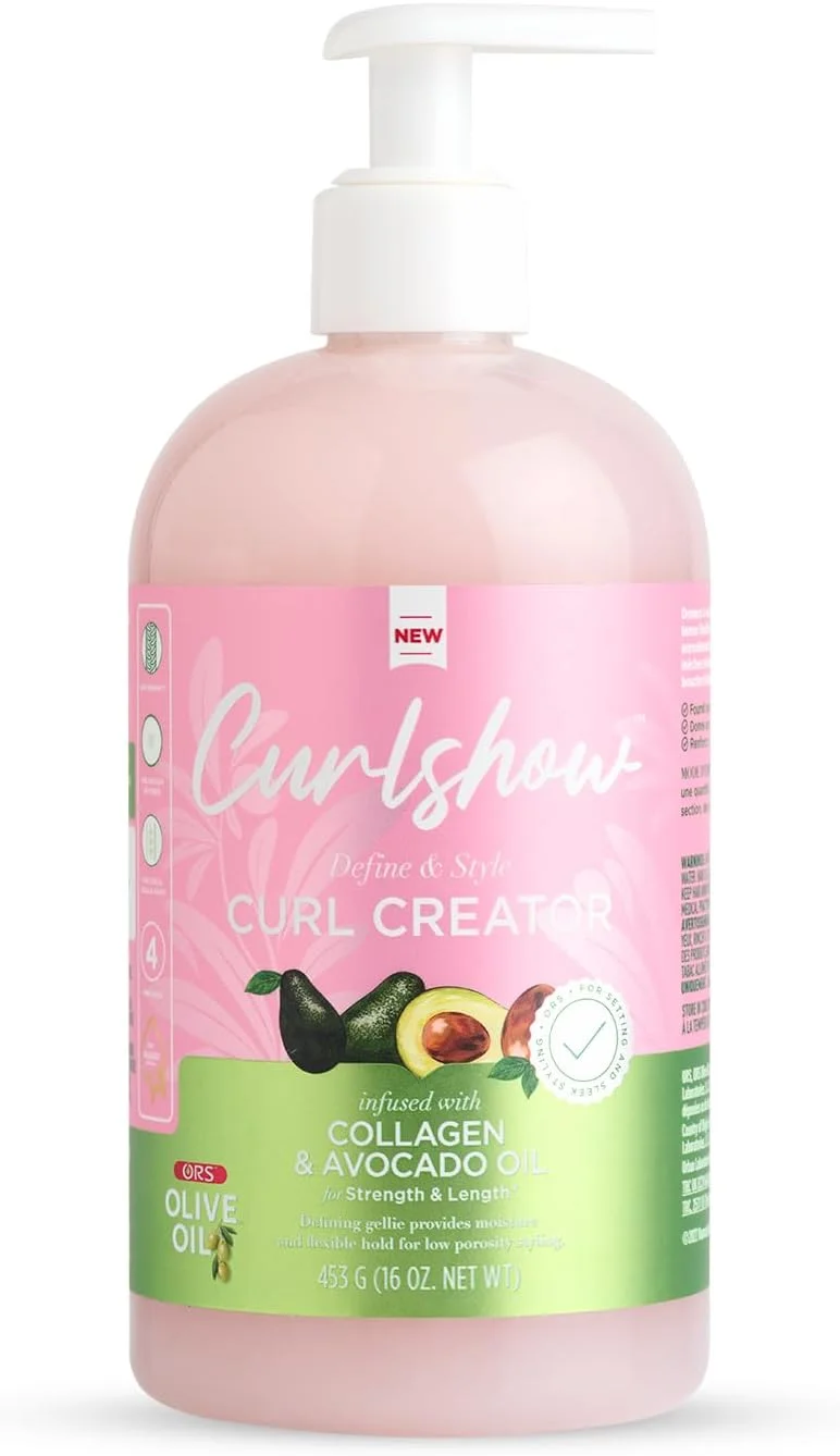 کرم حالت دهنده موی فر روغن زیتون ORS حاوی کلاژن و روغن آووکادو برای تقویت و افزایش طول مو (473 میلی لیتر)