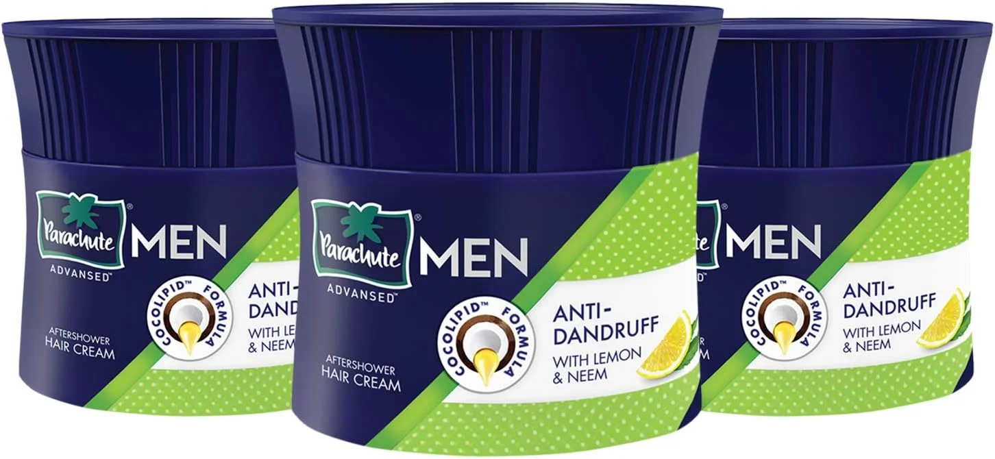 کرم موی مردانه پاراشوت ادونسد، ضد شوره، با روغن لیمو و چریش برای موهای بدون شوره، بسته 3 عددی، هر کدام 100 میلی لیتر