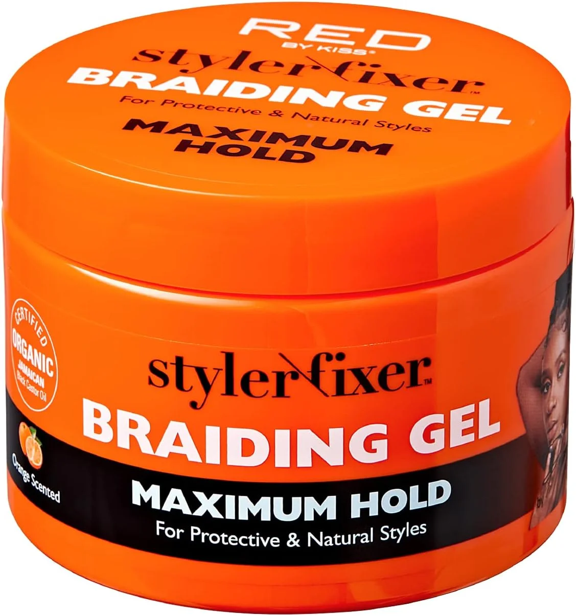 ژل حالت دهنده بافت مو رد بای کیس برای بافت جعبه ای و بافت آفریقایی - آبرسان، نرم کننده، درخشش بالا، غنی شده با روغن کرچک سیاه جامائیکایی ارگانیک تایید شده (حالت دهی قوی) (بدون رنگ، 6 اونس)