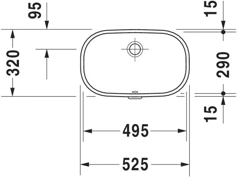 روشویی زیرصفحه‌ای دوراویت 49.5 (عرض) x 32 (عمق) سانتی‌متر - سفید براق