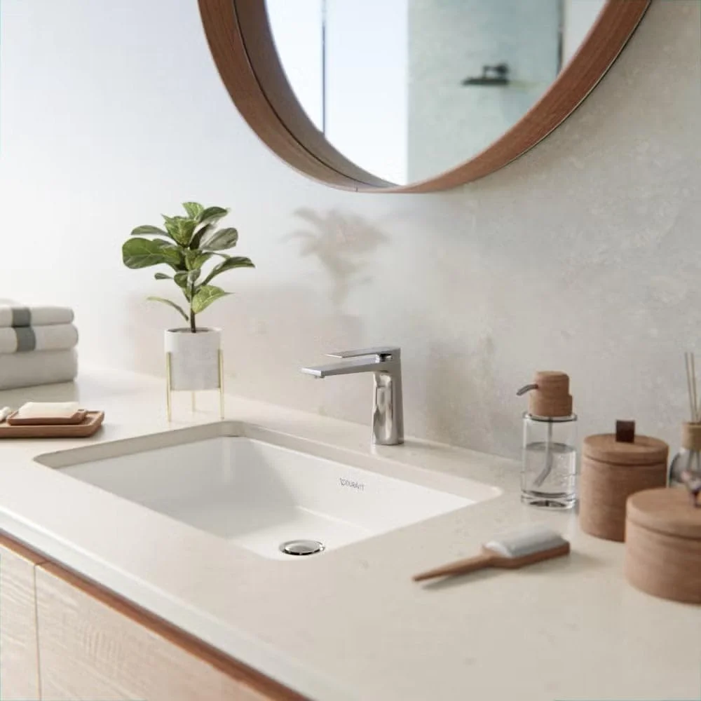 روشویی مستطیلی زیرصفحه ای لوکس دوراویت، 52.5 (عرض) x 42.5 (عمق) سانتی متر - سفید براق