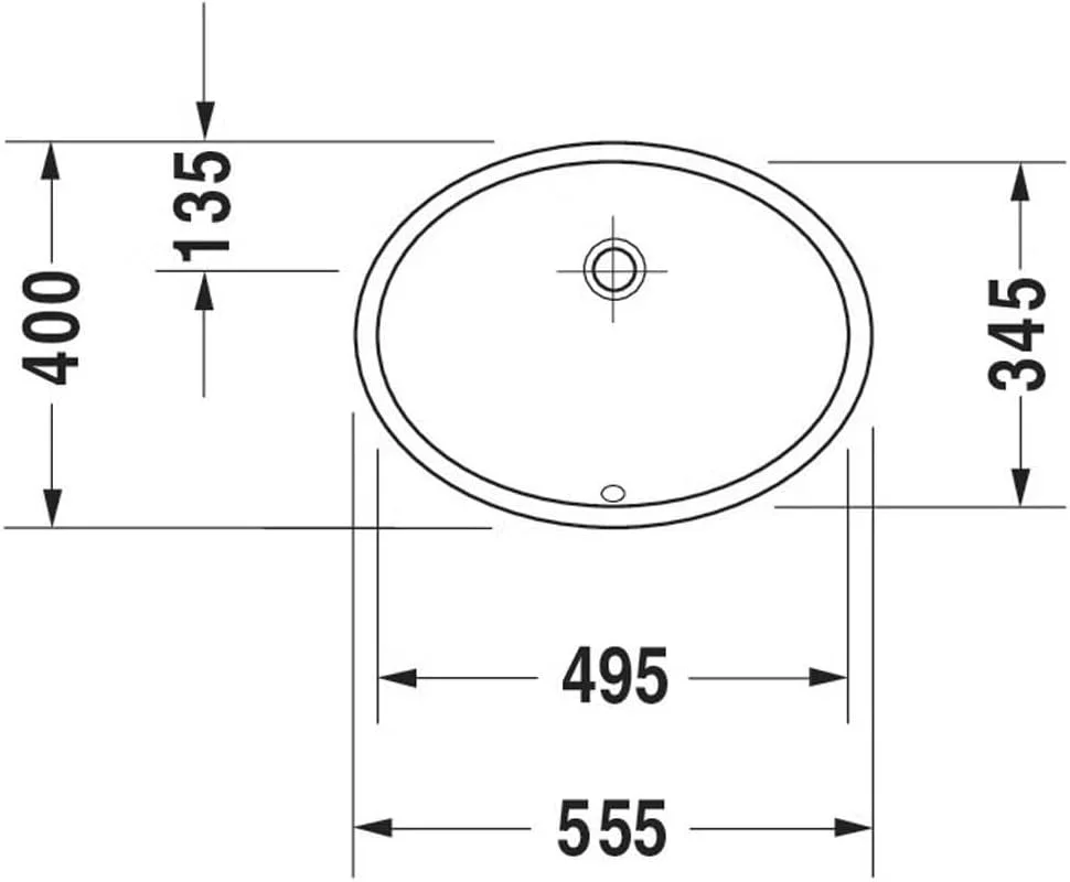 روشویی زیرکابینتی دوراویت، 55.5 (عرض) x 40 (عمق) سانتی متر - سفید براق