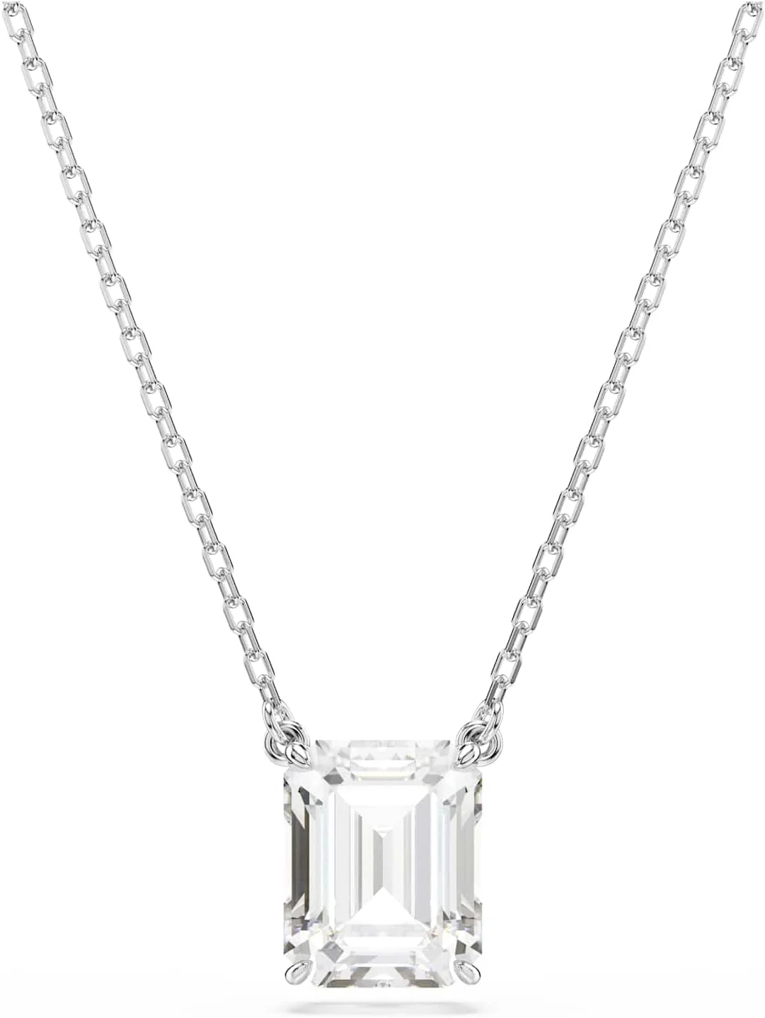 آویز استیلا سواروسکی، کریستال سفید مربعی برش خورده در یک قاب با روکش طلایی