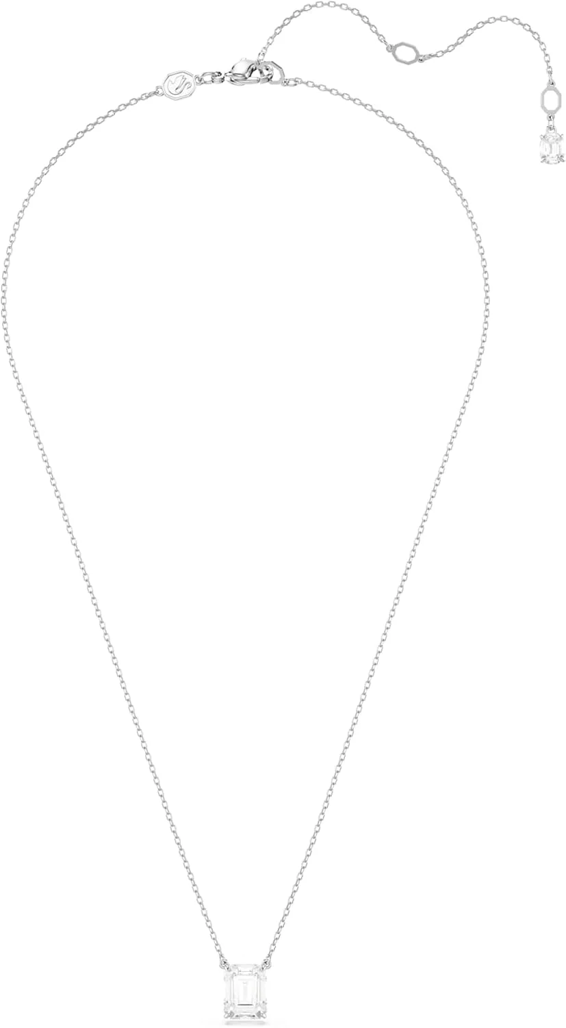 آویز استیلا سواروسکی، کریستال سفید مربعی برش خورده در یک قاب با روکش طلایی