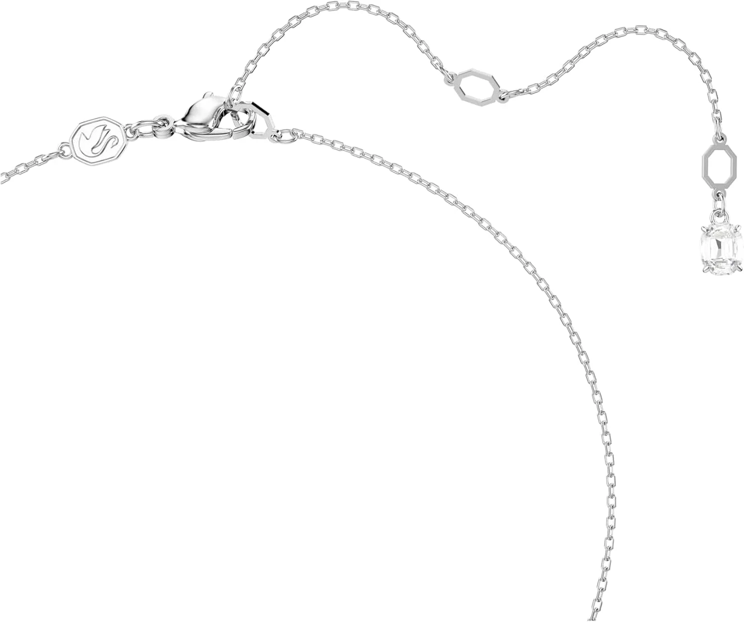 آویز استیلا سواروسکی، کریستال سفید مربعی برش خورده در یک قاب با روکش طلایی