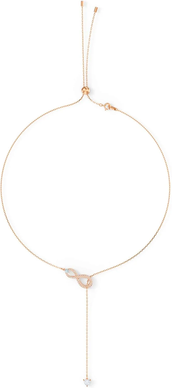 دستبند النگویی بی نهایت سواروسکی با نماد بی نهایت کریستال سفید روی یک نوار با روکش رودیوم