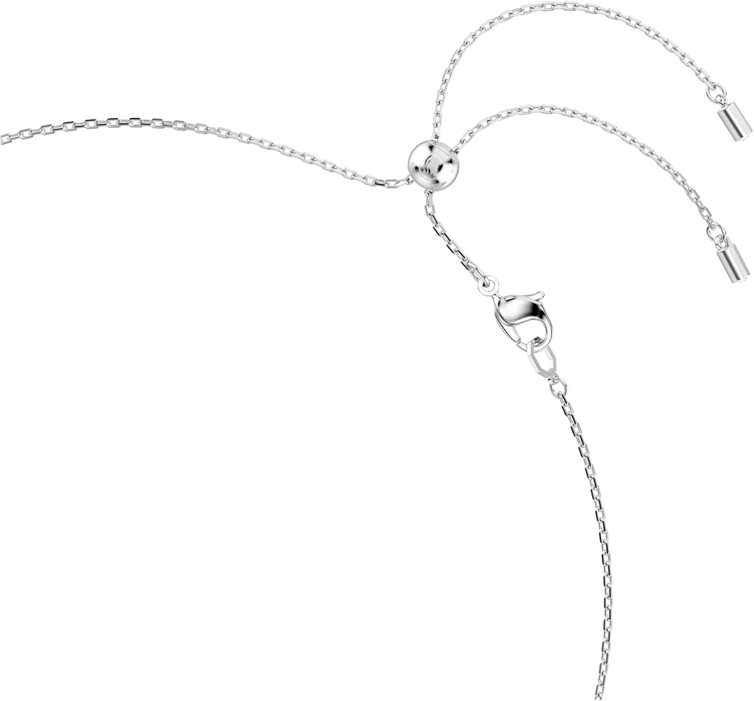 گردنبند Constella سواروسکی، مروارید کریستالی، برش های گرد، سفید، روکش رودیوم