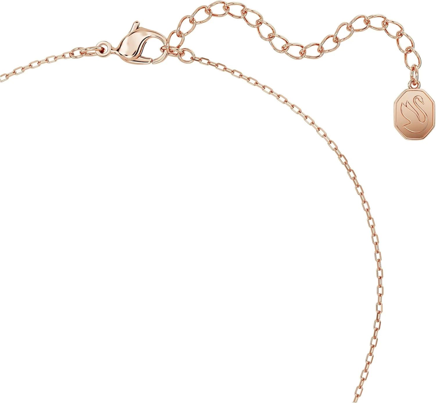 گردنبند مدل Y سواروسکی Nice، زیرکونیا سفید و کریستال های صورتی با روکش طلایی رزگلد، از مجموعه Nice