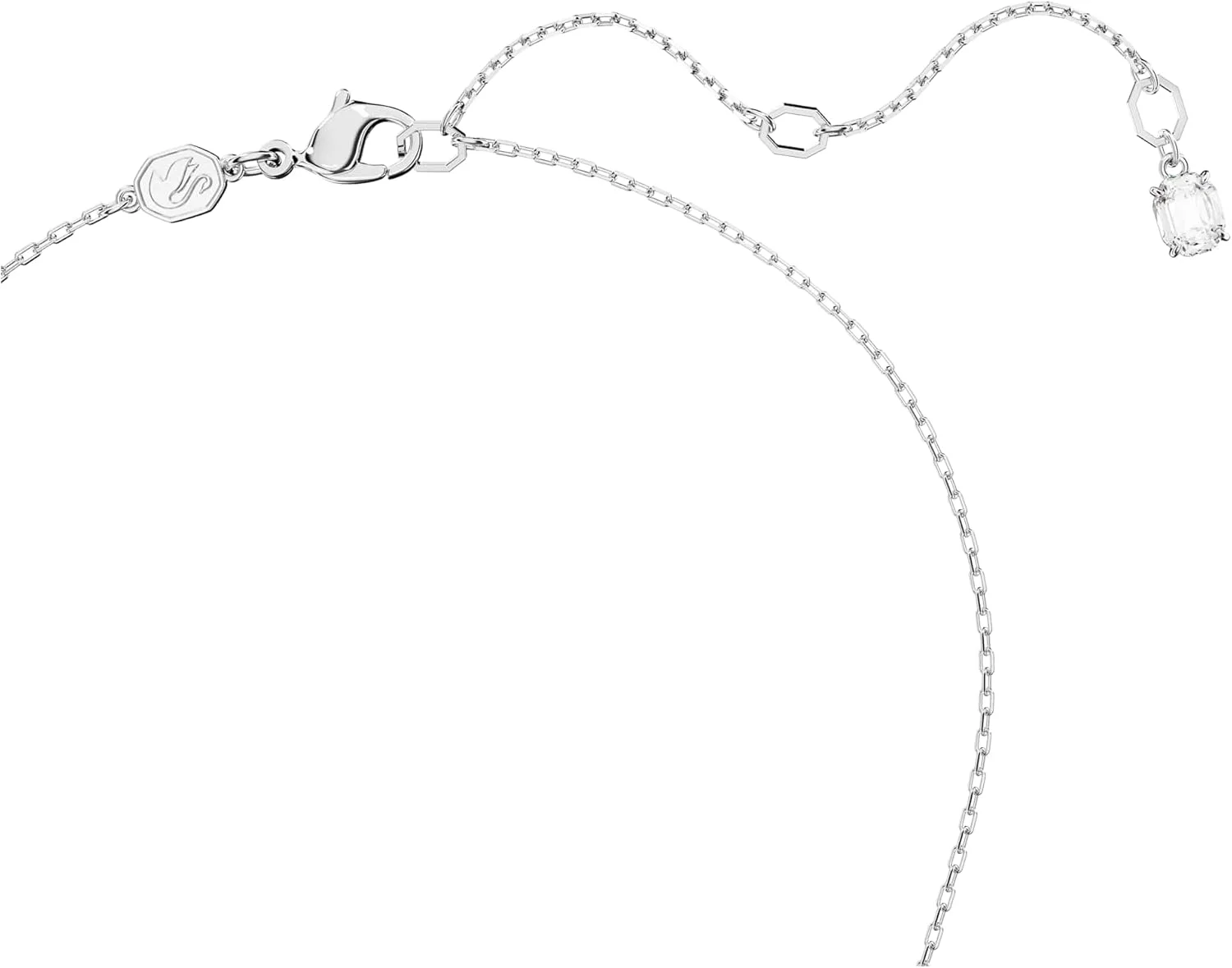 گردنبند آویز سواروسکی Dextera، کریستال‌های سفید Pavé در هم تنیده با حلقه‌ای با روکش طلایی روی زنجیر با روکش طلایی، از مجموعه Dextera