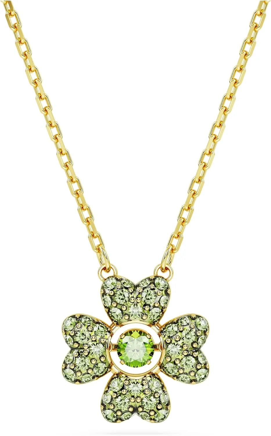 آویز سواروسکی مدل Idyllia، شبدر، سبز، با روکش طلایی