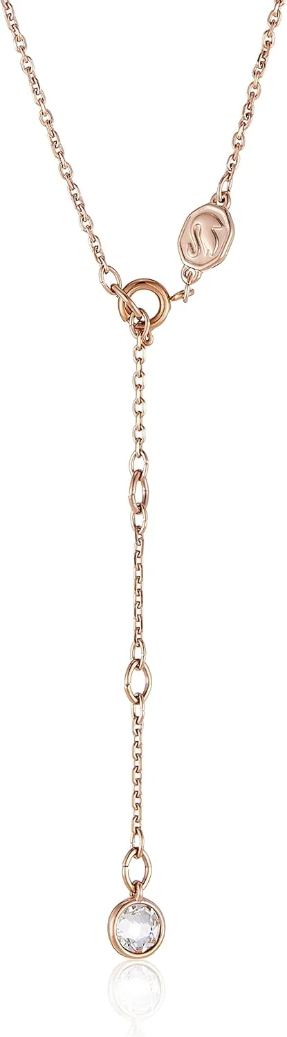 گردنبند زنانه سواروسکی مدل Ortyx 5642984 Y با آویز و کریستال های زیرکونیا سفید، رزگلد