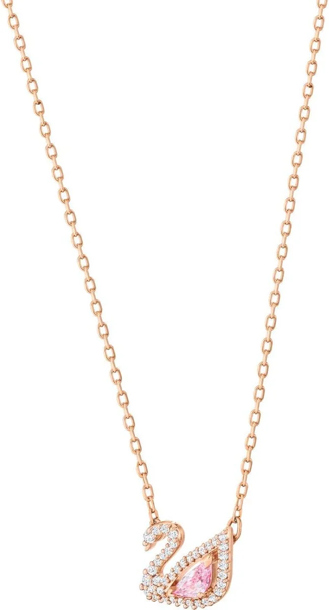 گردنبند قو درخشان سواروسکی، رزگلد/رزگلد با روکش براق، سایز واحد، فلزی