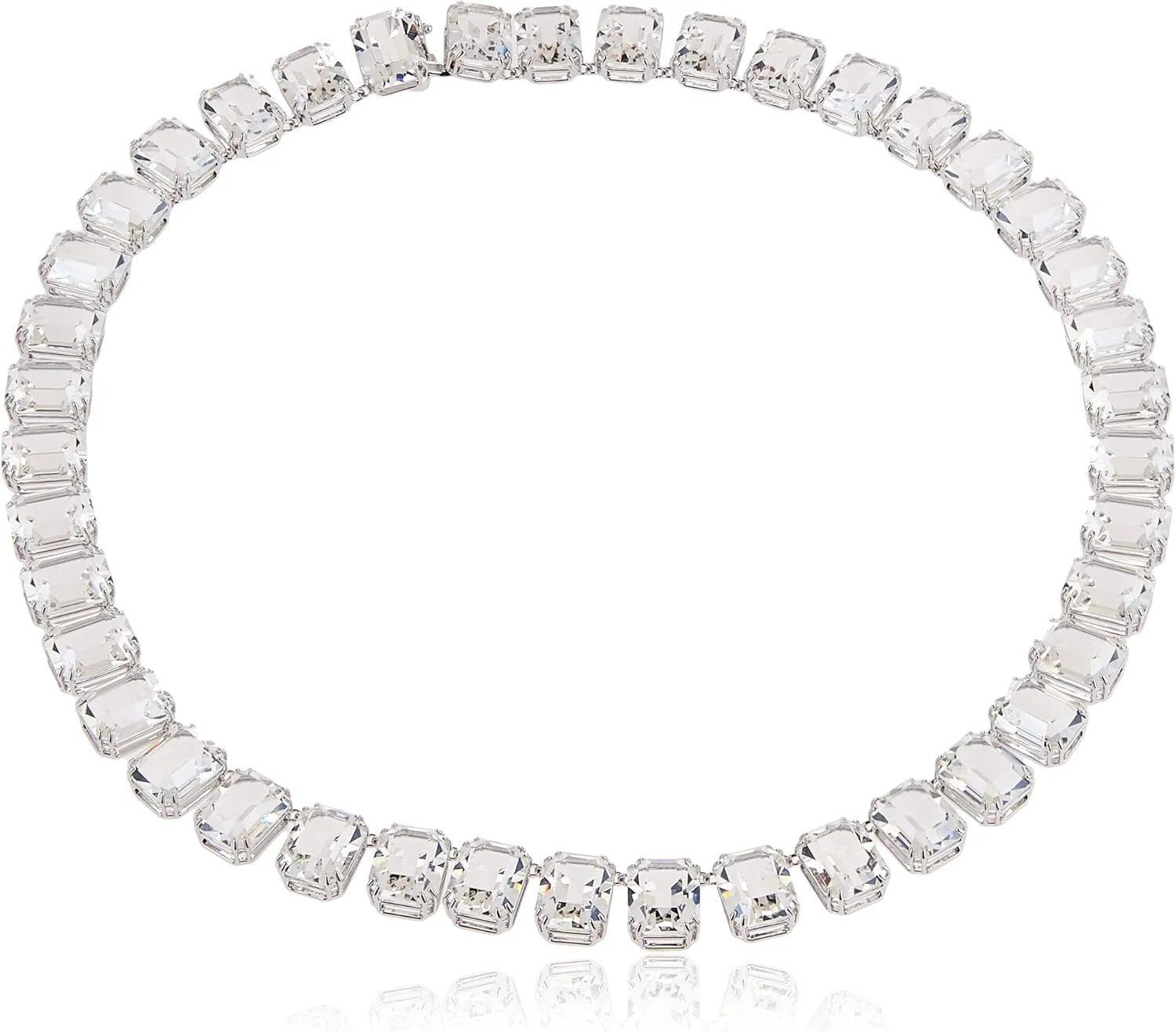 گردنبند میلنیا با برش هشت ضلعی، روکش رودیوم، سفید