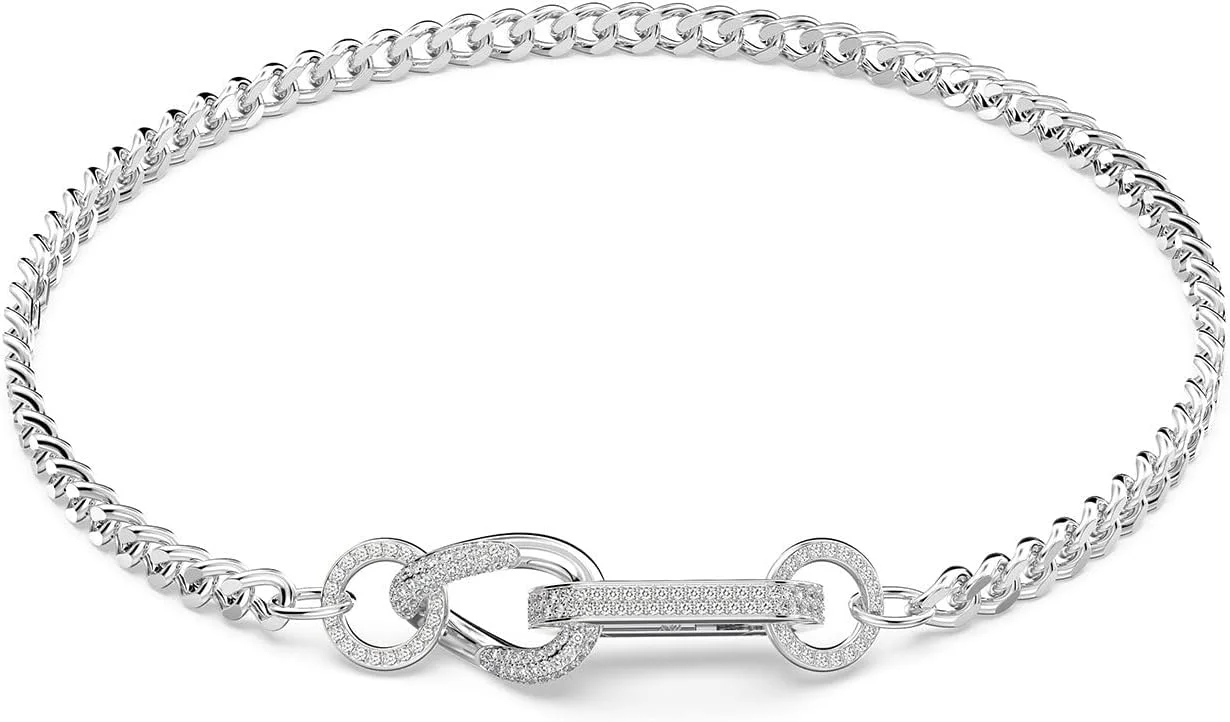 گردنبند سواروسکی Dextera، پاو، حلقه های ترکیبی، سفید، روکش رودیوم