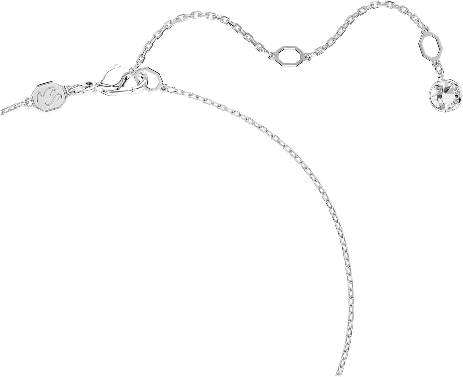 گردنبند آویز زنانه سواروسکی Dextera با روکش رودیوم، طرح کروی برش گرد، سفید