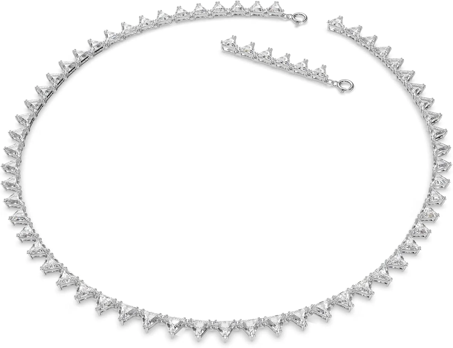 گردنبند اورتیکس، برش مثلثی، سفید، روکش رودیوم