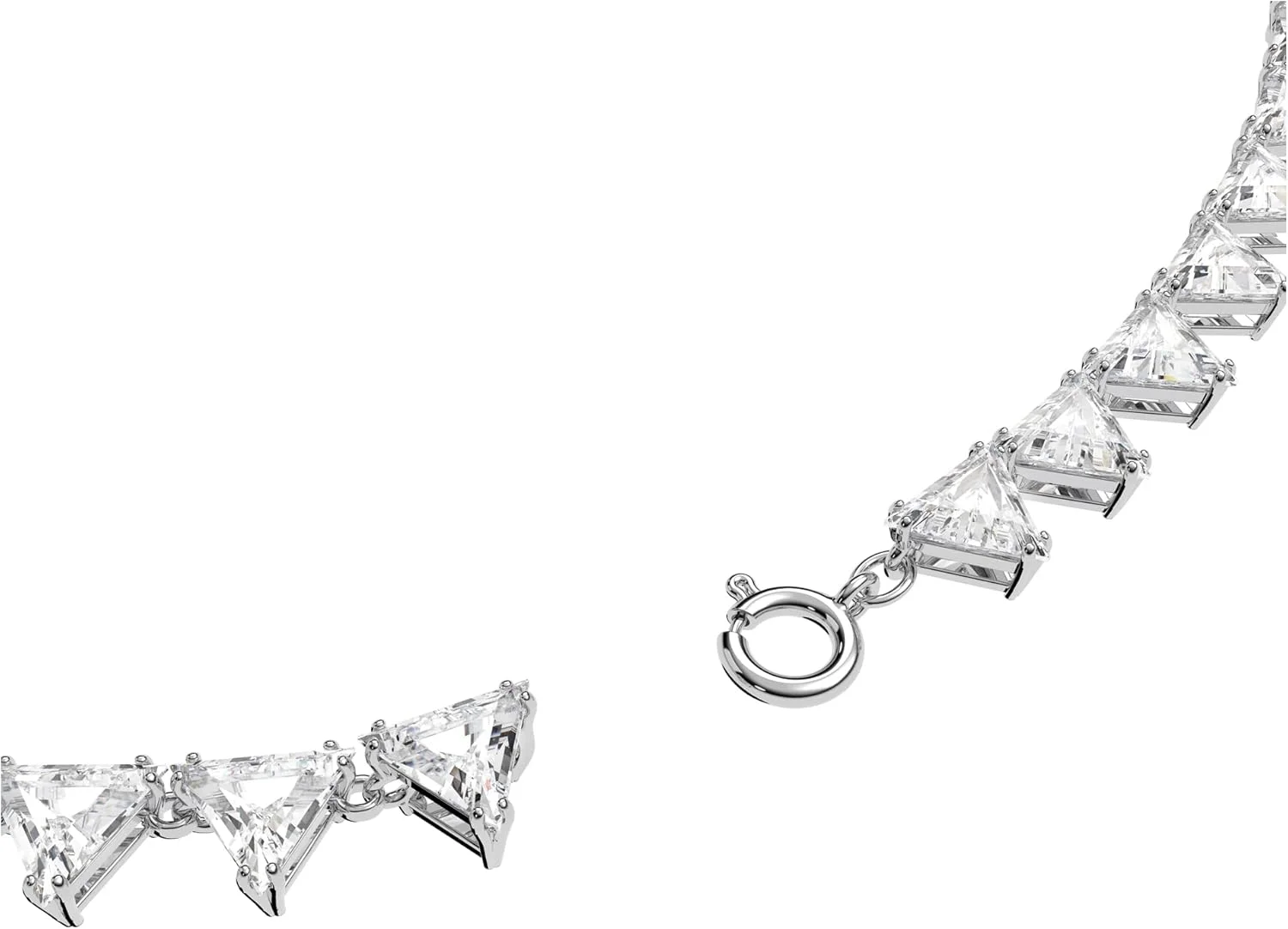 گردنبند اورتیکس، برش مثلثی، سفید، روکش رودیوم