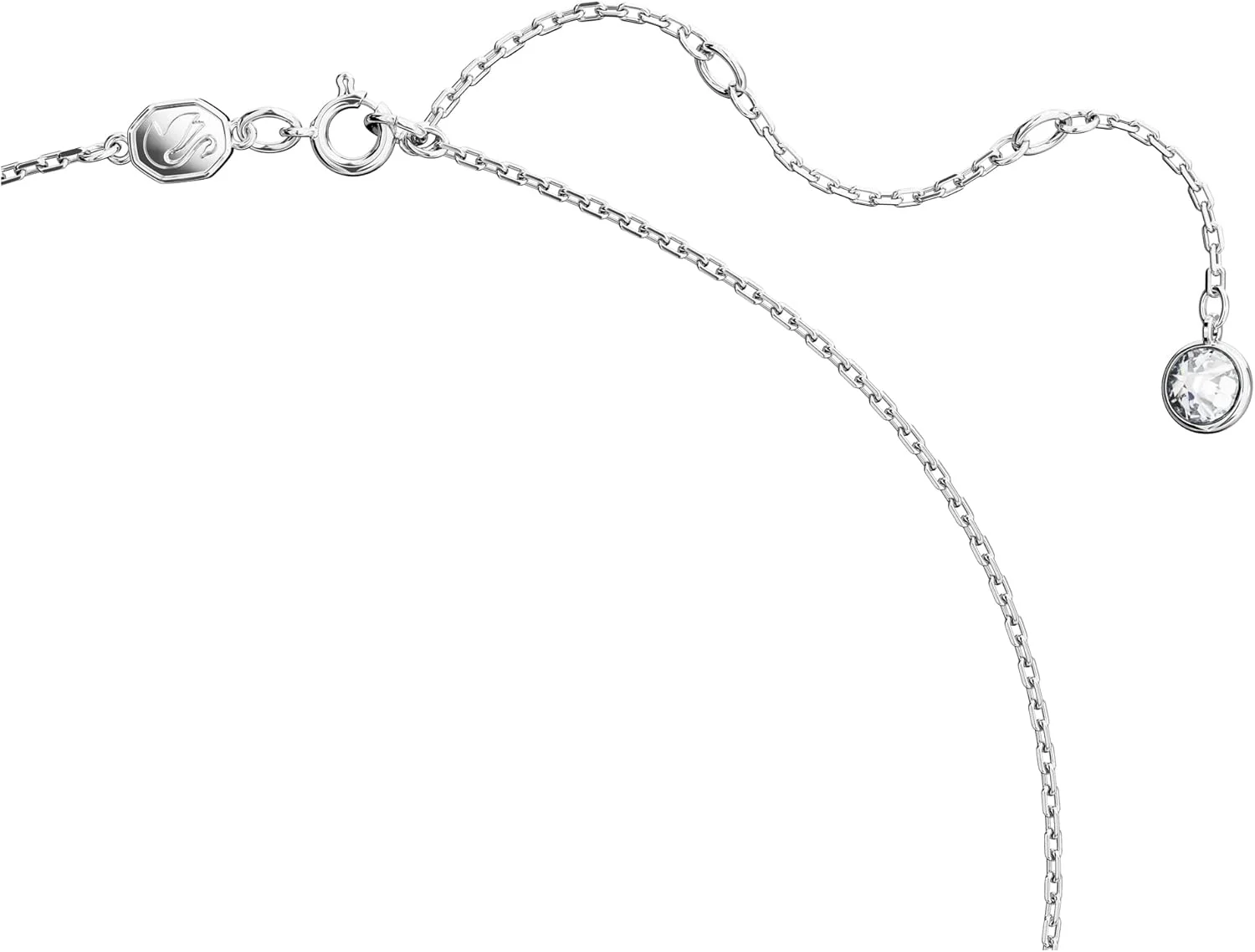 آویز گردنبند قو ایکونیک سواروسکی، قو، سایز متوسط، سفید، روکش رودیوم