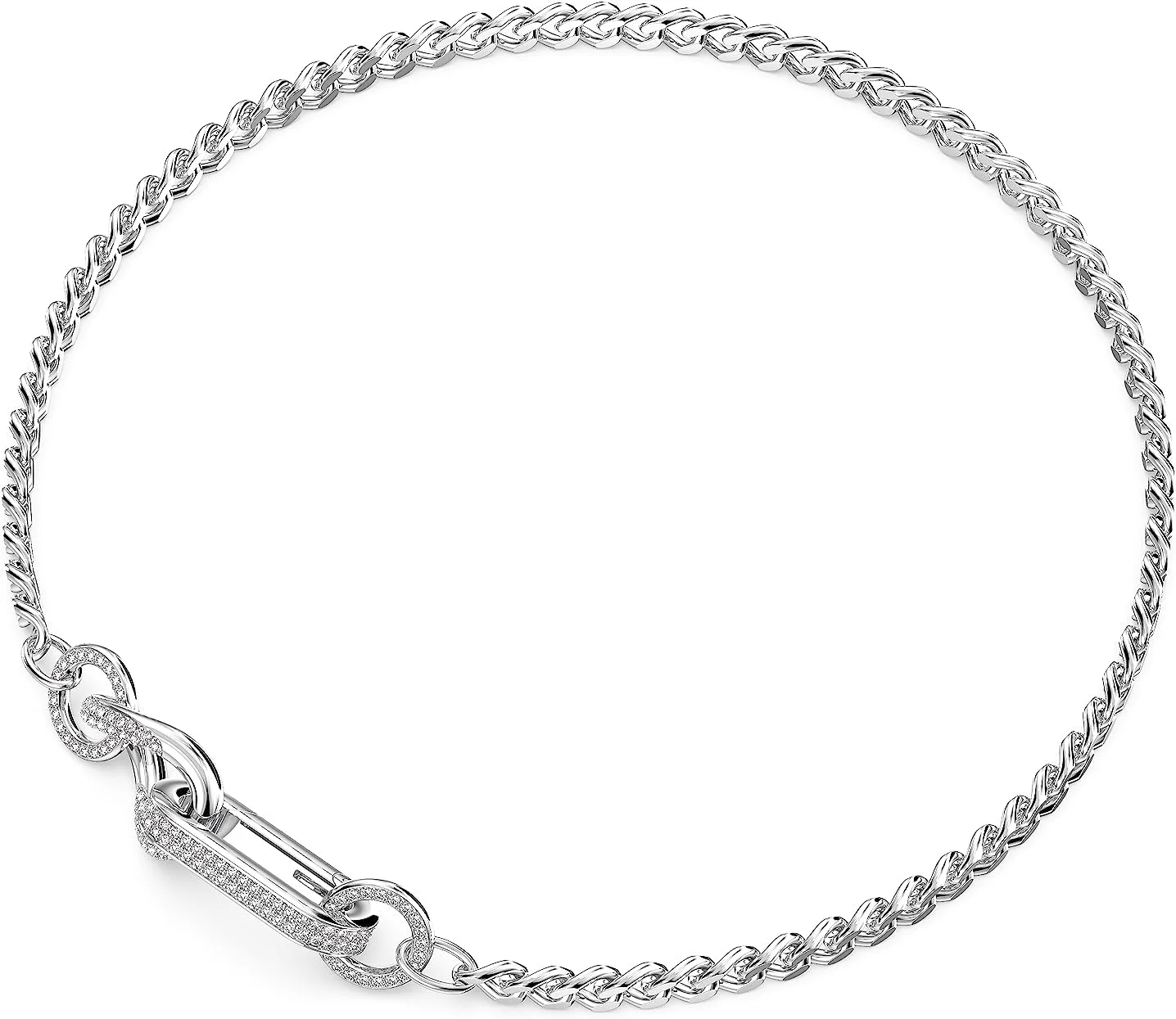 گردنبند سواروسکی Dextera، پاوé، حلقه های ترکیبی، سفید، روکش رودیوم گردنبند سواروسکی Dextera، پاوé، حلقه های ترکیبی، سفید، روکش رودیوم