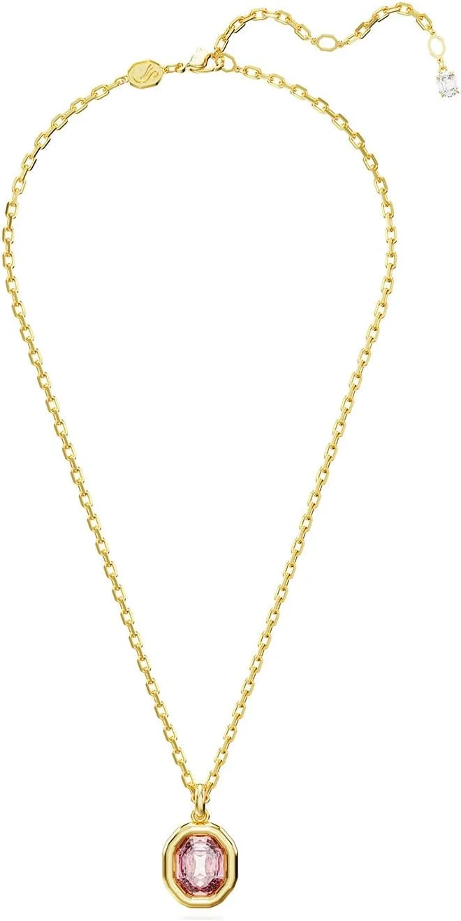 آویز زنانه سواروسکی ایمبر با روکش طلایی و برش هشت ضلعی، صورتی آویز زنانه سواروسکی ایمبر با روکش طلایی و برش هشت ضلعی، صورتی