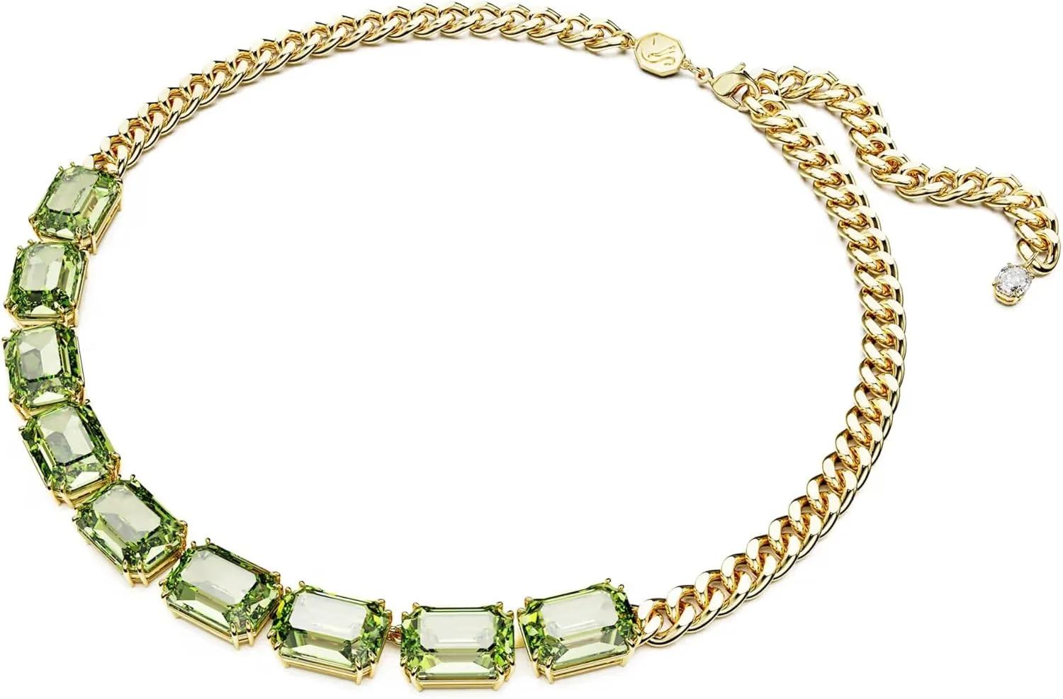 گردنبند سواروسکی میلنیا، برش هشت ضلعی، سبز، با روکش طلایی گردنبند سواروسکی میلنیا، برش هشت ضلعی، سبز، با روکش طلایی