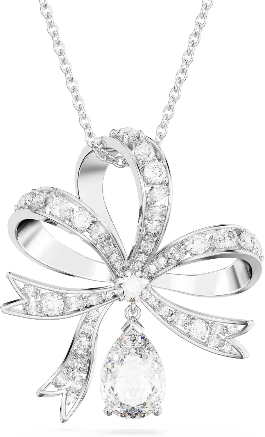 گردنبند سواروسکی ولتا، پاپیون، کوچک، سفید، روکش رودیوم