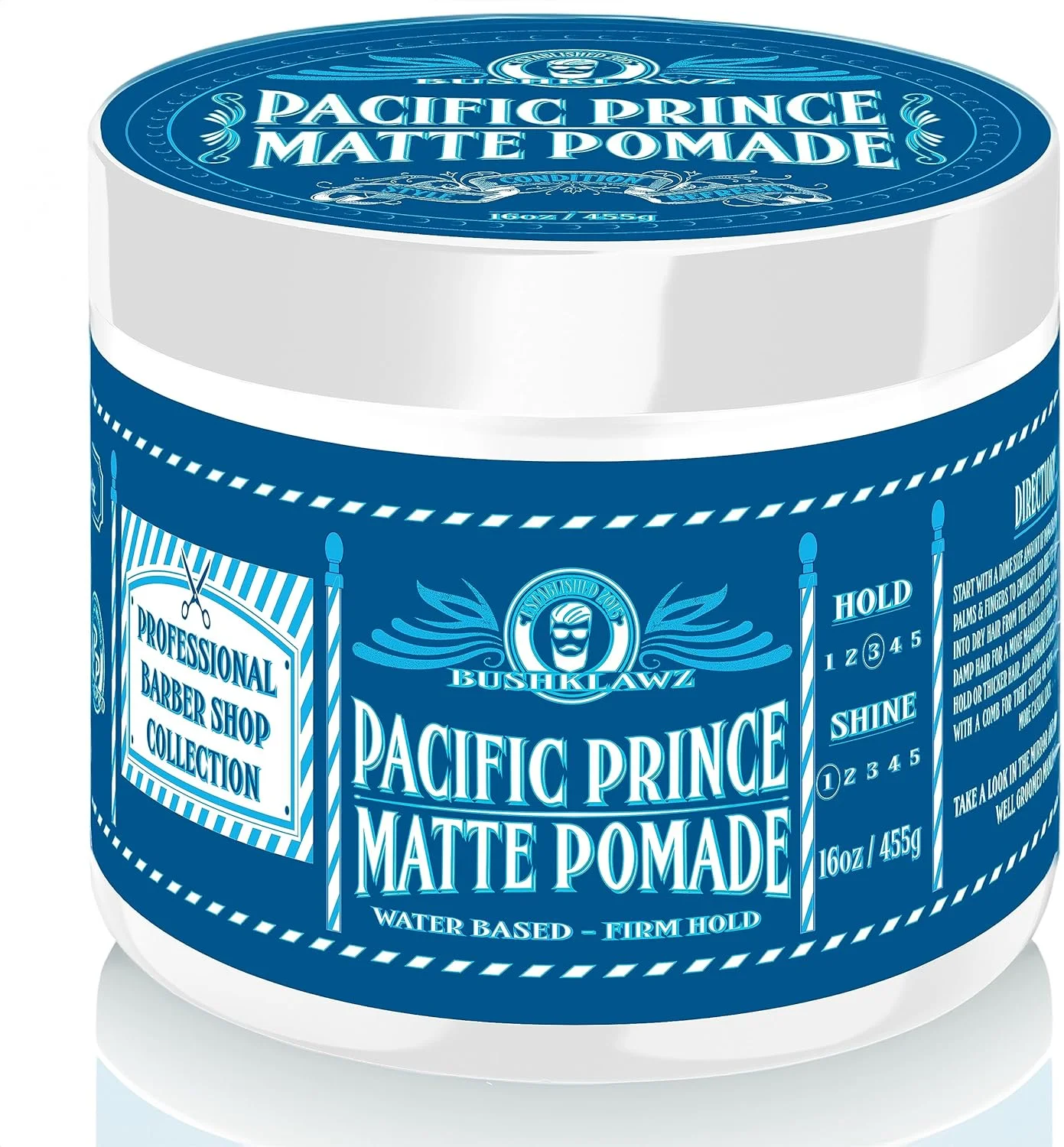 کرم حالت دهنده موی سر بوش کلاوز مدل Pacific Prince با بافت مات، 455 گرم، بر پایه آب، با قدرت نگه دارندگی بالا، شستشوی آسان، بدون ایجاد رسوب، مناسب برای انواع مدل مو، مخصوص آقایان، با رایحه ای دلپذیر