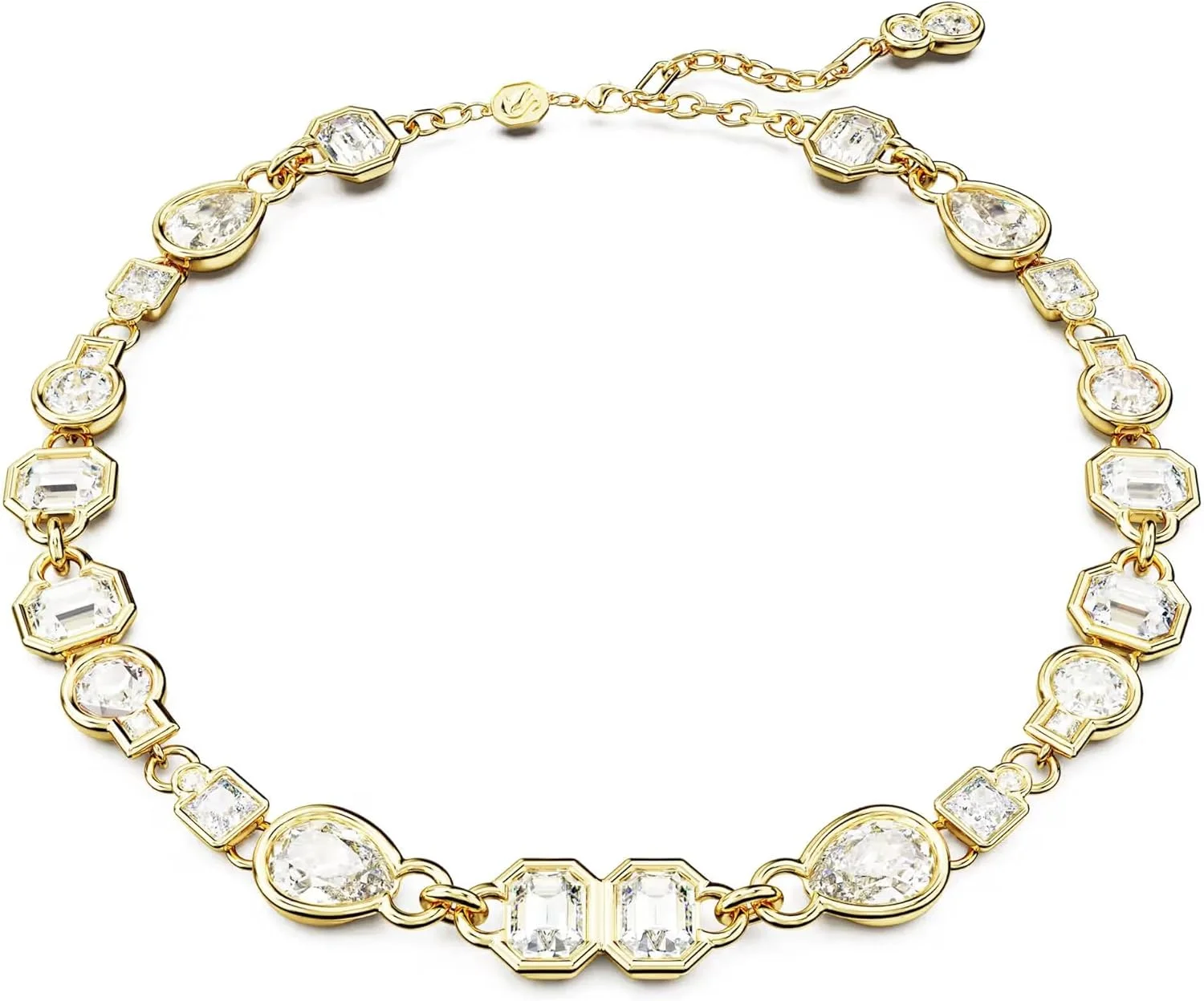 گردنبند سواروسکی Dextera، برش های ترکیبی، سفید، روکش طلایی