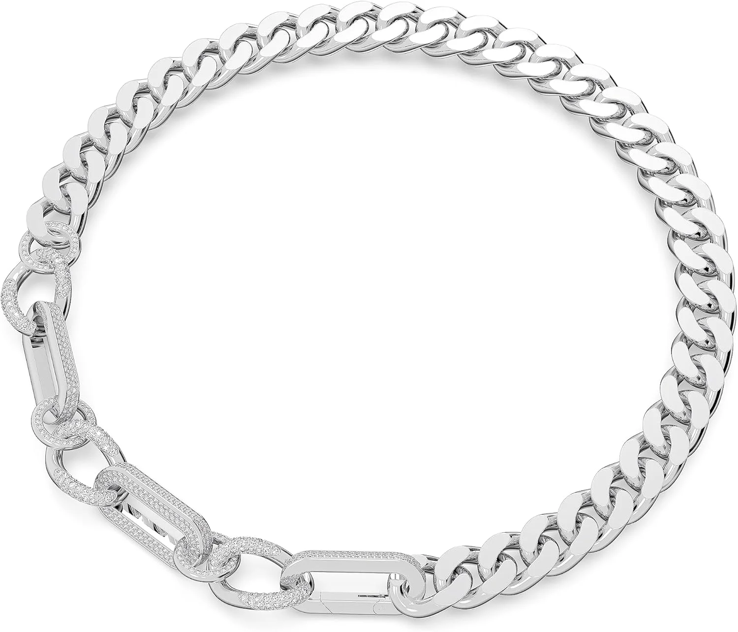 گردنبند سواروسکی Dextera، مدل بیانیه، حلقه های ترکیبی، سفید، روکش رودیوم گردنبند سواروسکی Dextera، مدل بیانیه، حلقه های ترکیبی، سفید، روکش رودیوم