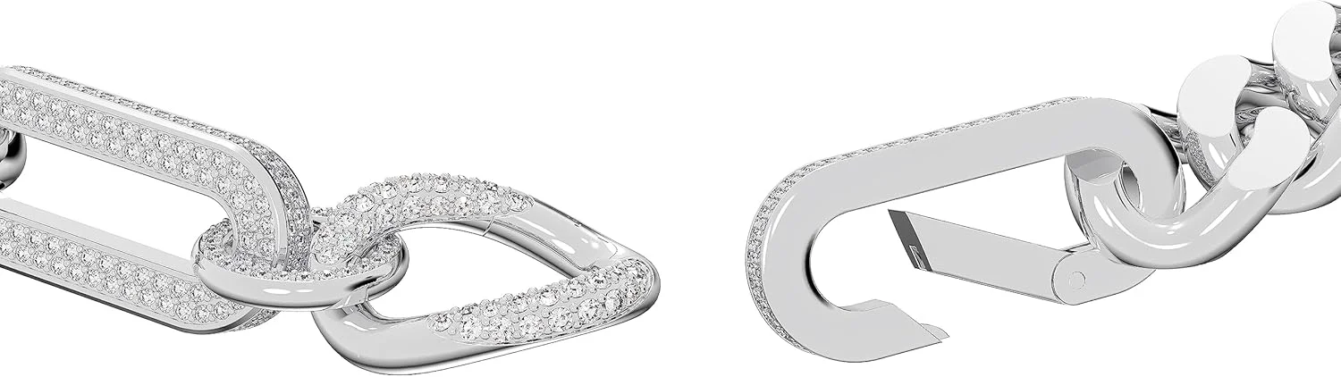 گردنبند سواروسکی Dextera، مدل بیانیه، حلقه های ترکیبی، سفید، روکش رودیوم گردنبند سواروسکی Dextera، مدل بیانیه، حلقه های ترکیبی، سفید، روکش رودیوم