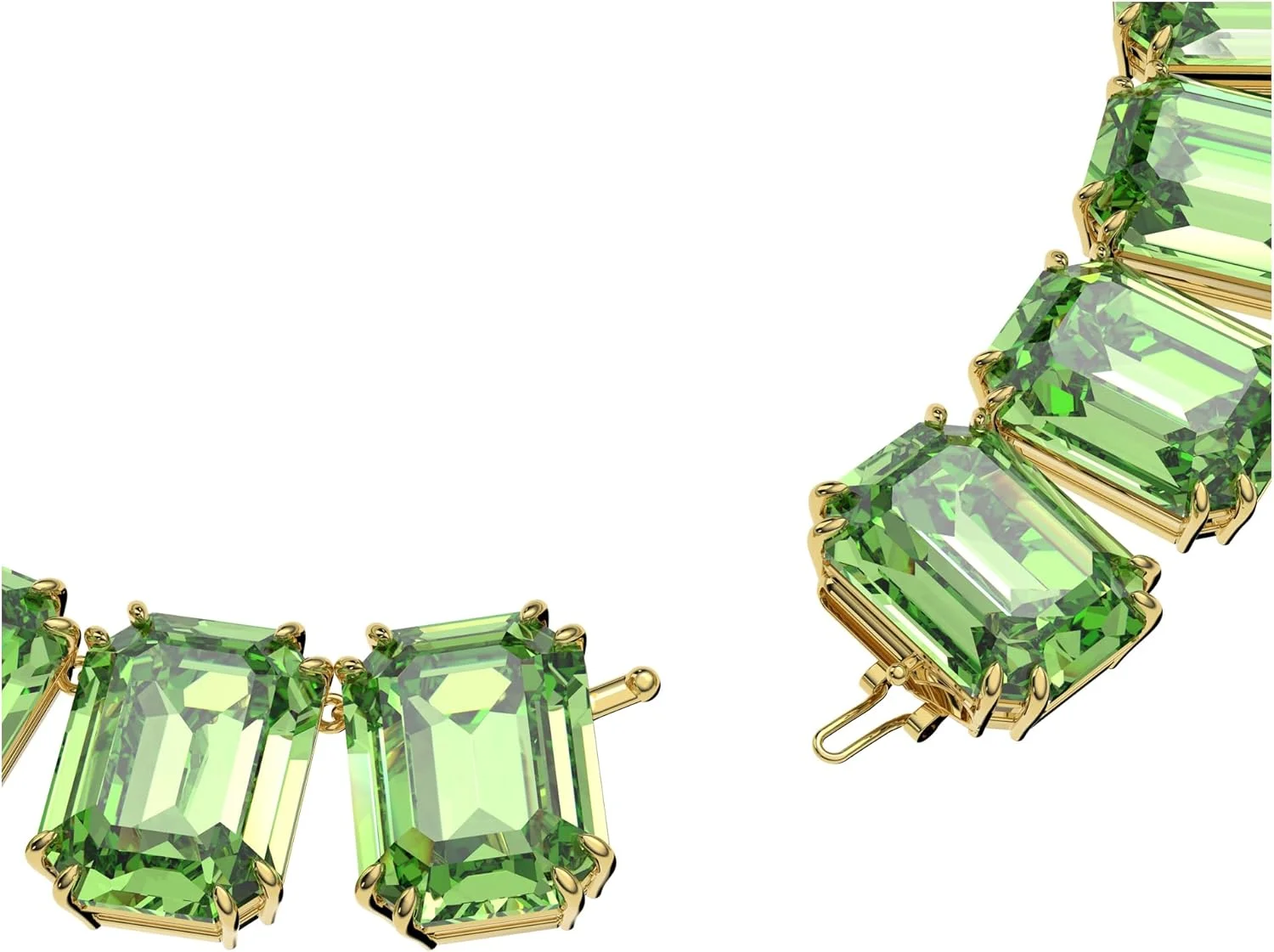 گردنبند سواروسکی مدل Millenia، کریستال های بزرگ، برش هشت ضلعی، سبز، روکش طلایی گردنبند سواروسکی مدل Millenia، کریستال های بزرگ، برش هشت ضلعی، سبز، روکش طلایی