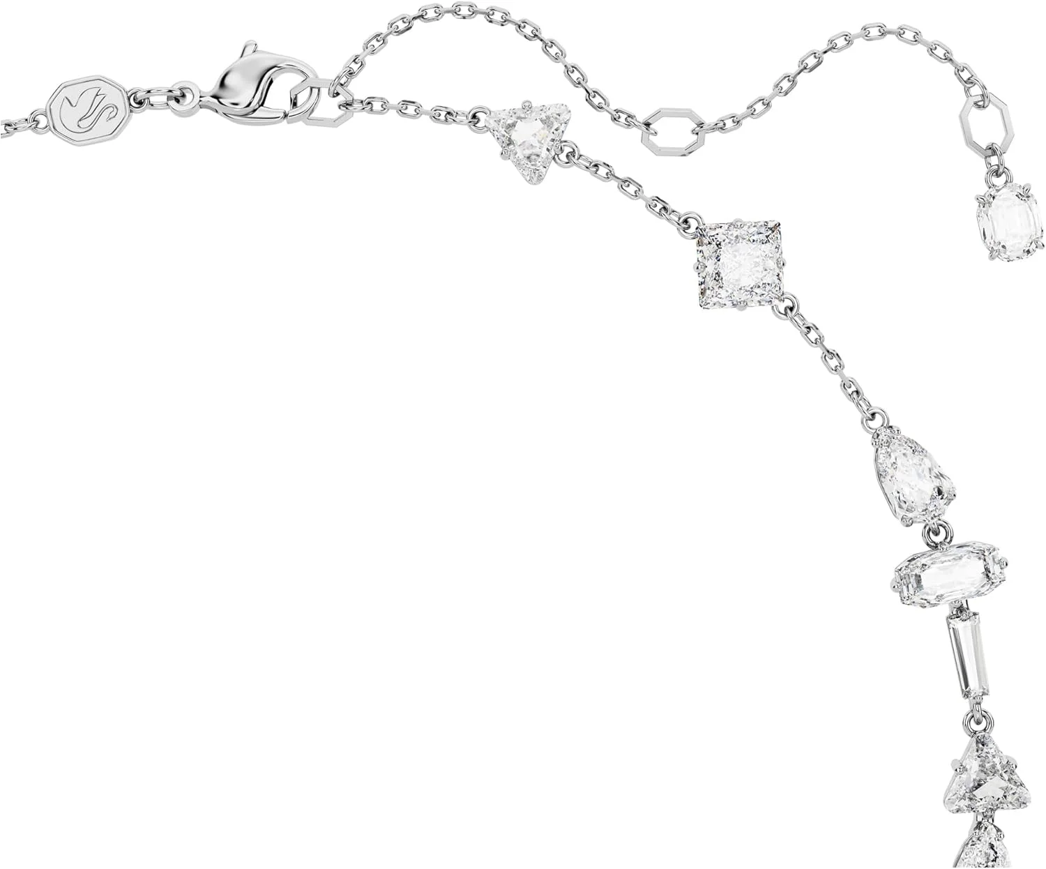 گردنبند Y سواروسکی Mesmera، برش های ترکیبی، سفید، روکش رودیوم