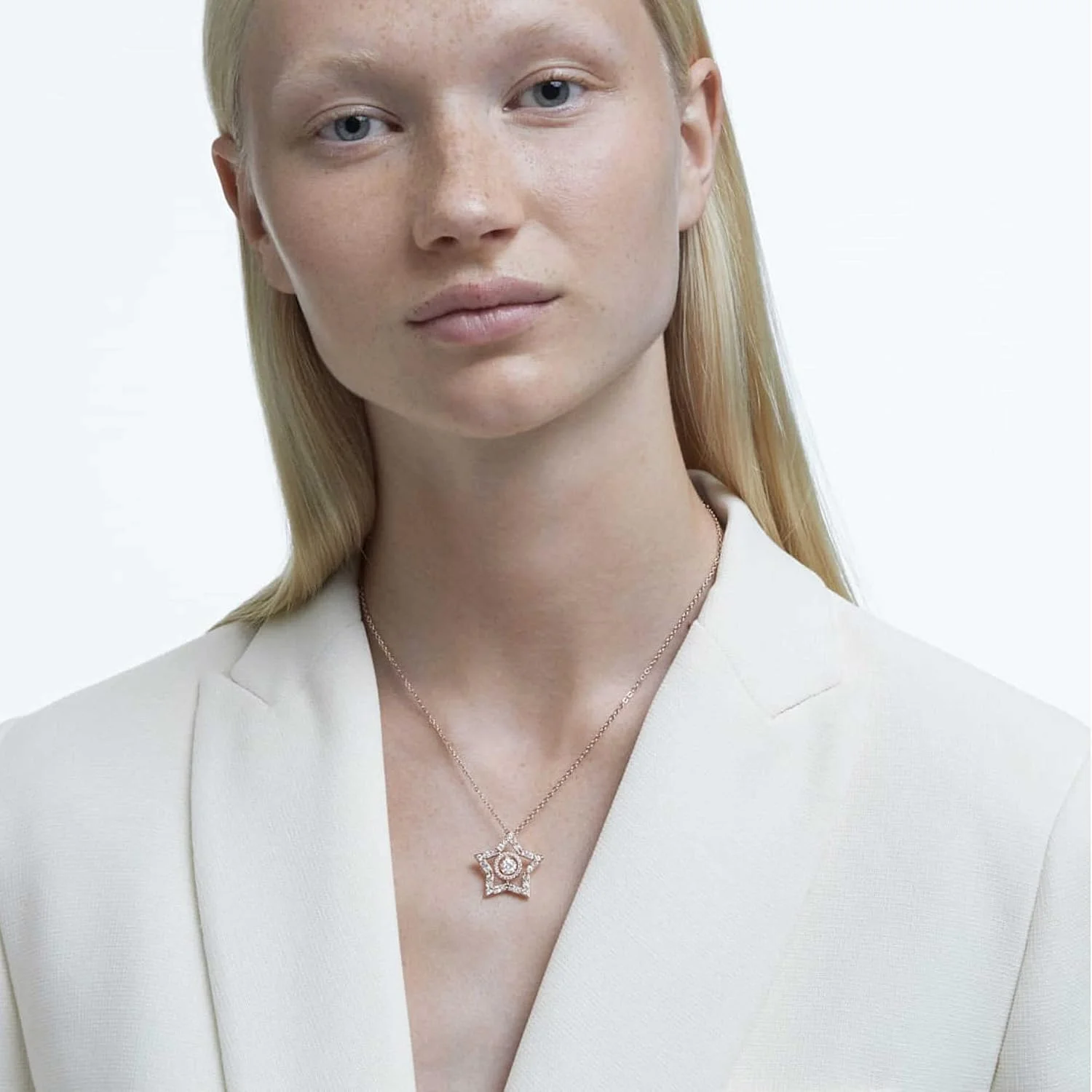 آویز استلا سواروسکی، ستاره، سفید، با روکش طلایی رزگلد