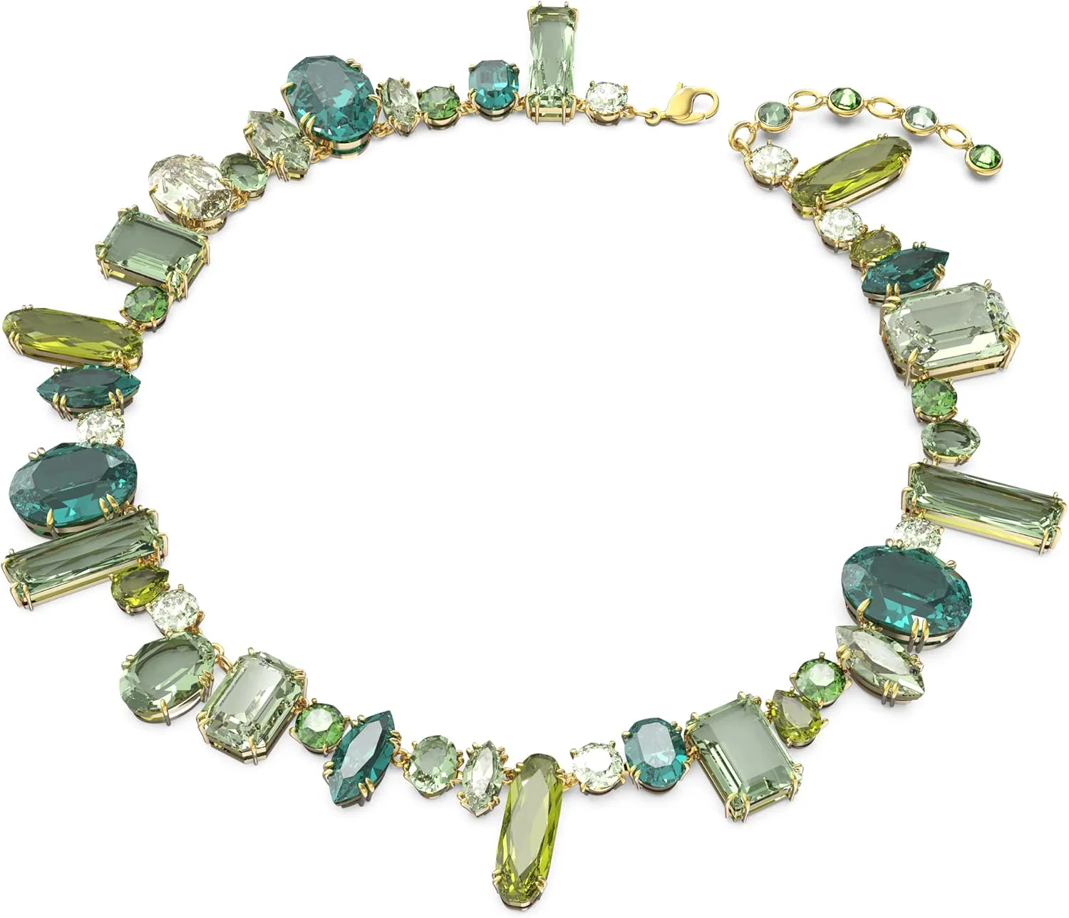 گردنبند زنانه سواروسکی مدل Gema با روکش طلایی و کریستال‌های چند رنگ