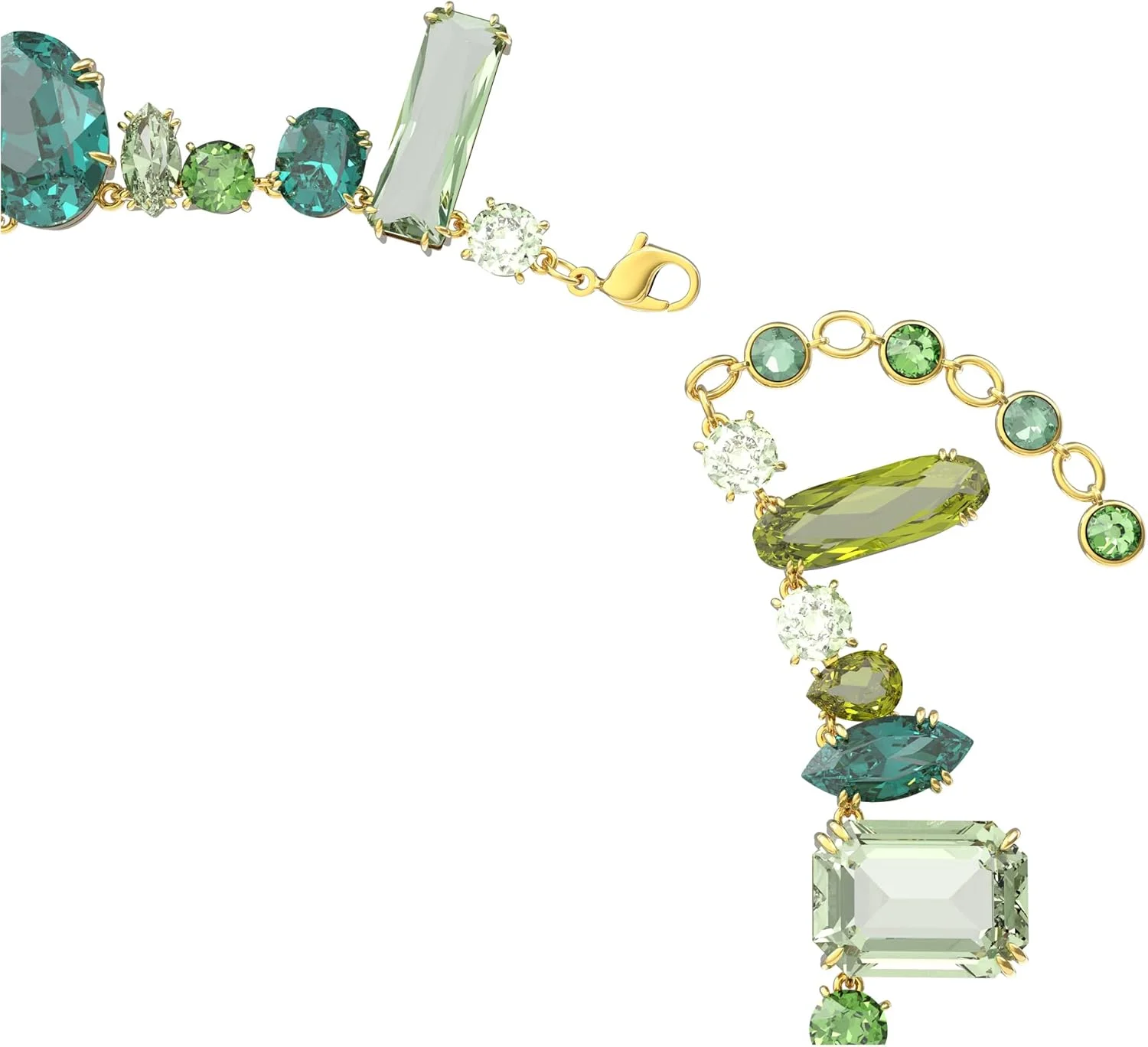 گردنبند زنانه سواروسکی مدل Gema با روکش طلایی و کریستال‌های چند رنگ