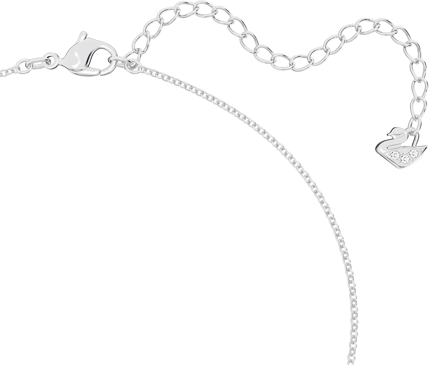 گردنبند لیلیا سواروسکی با طرح پروانه های شناور و کریستال های آبی پاوه روی زنجیر با روکش رودیوم