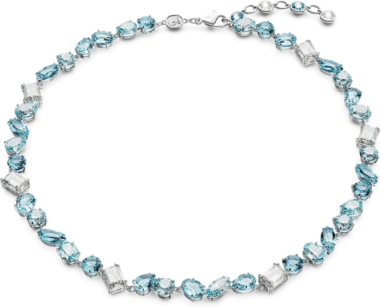 گردنبند سواروسکی مدل Gema، برش های ترکیبی، آبی، روکش رودیوم