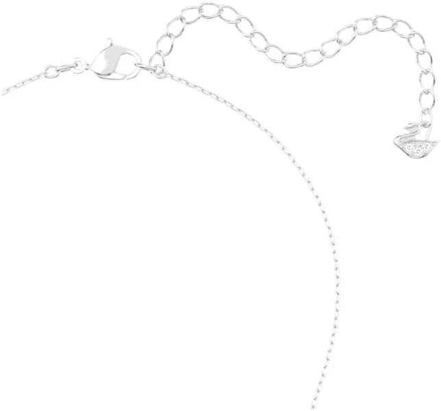 گردنبند رقص درخشان سه گانه سواروسکی، روکش رودیوم سفید، تک سایز، روکش رودیوم، کریستال